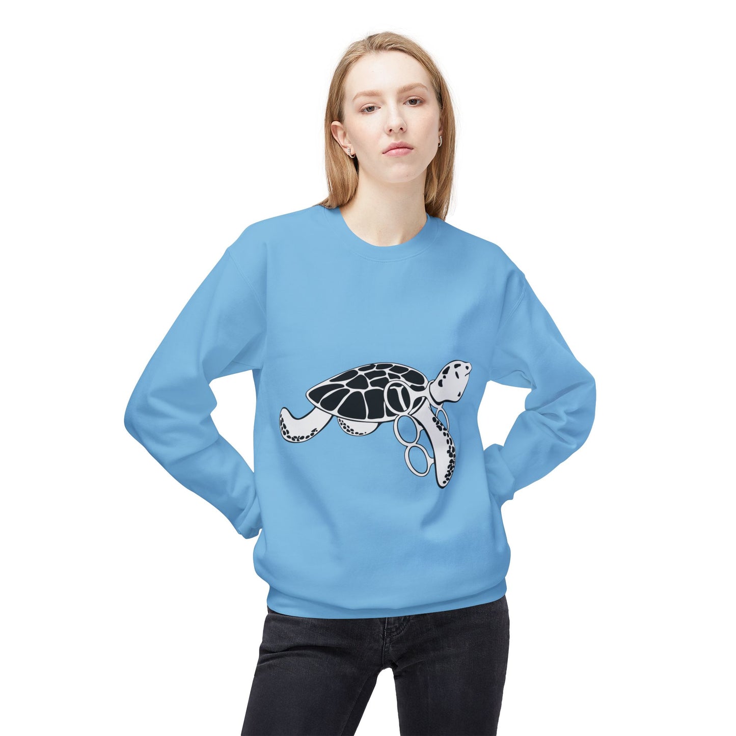 Fleece Turtle Crewneck Sweater
