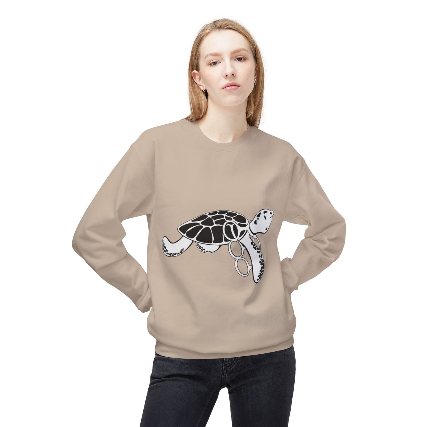Fleece Turtle Crewneck Sweater