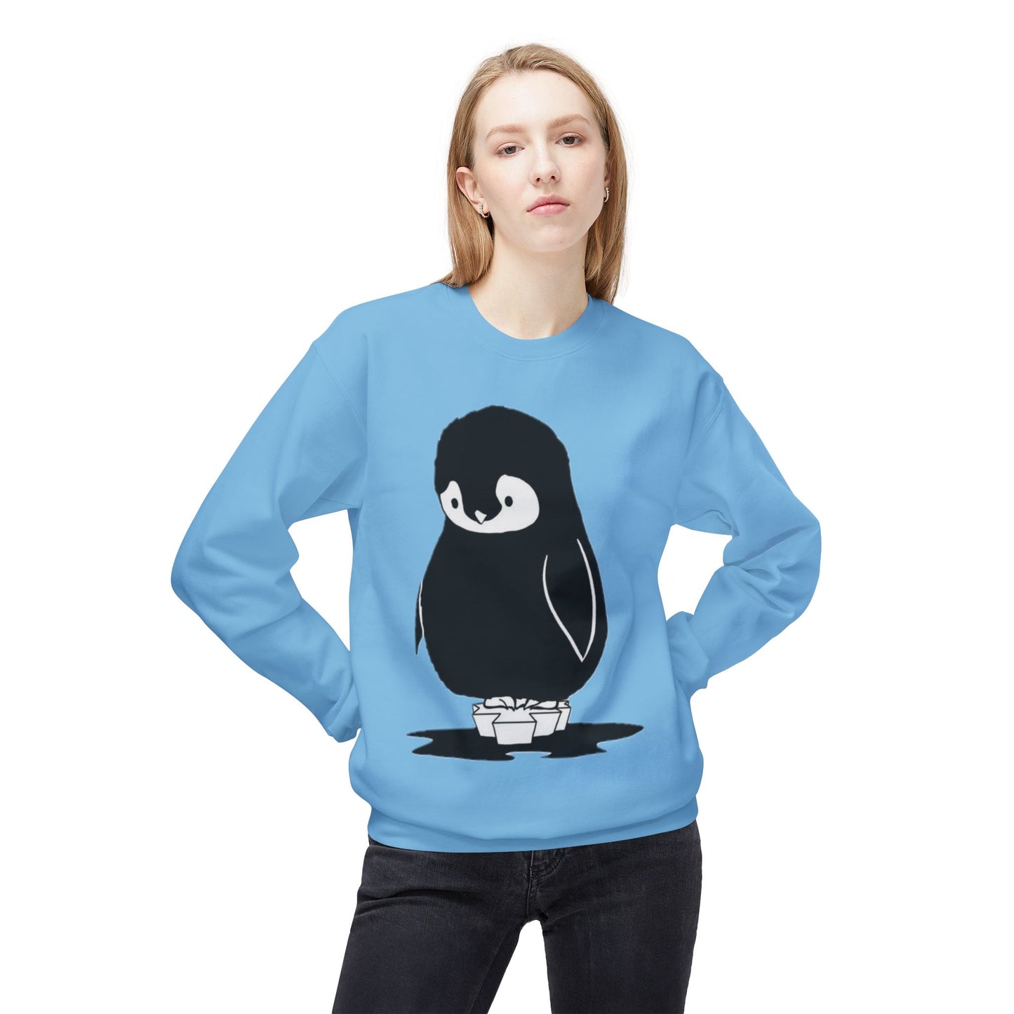 Fleece Penguin Crewneck Sweater