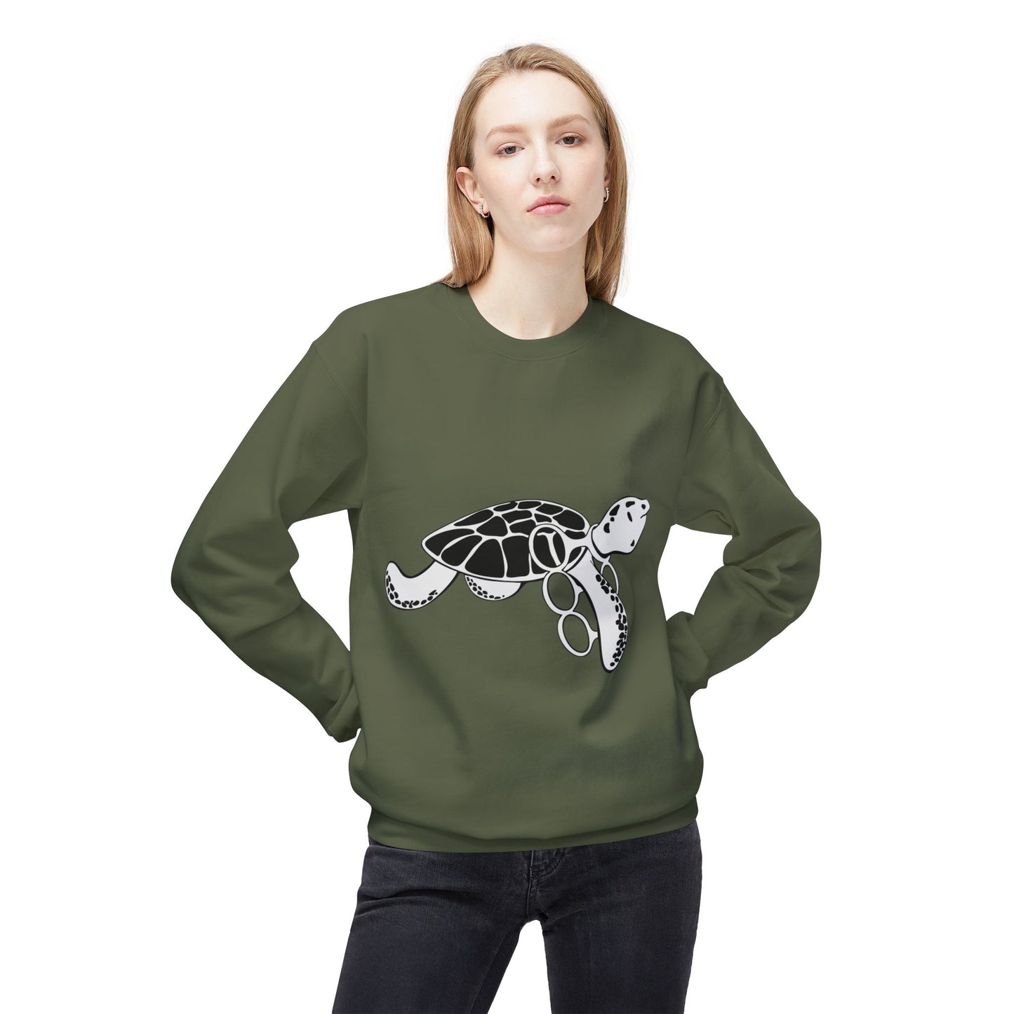 Fleece Turtle Crewneck Sweater
