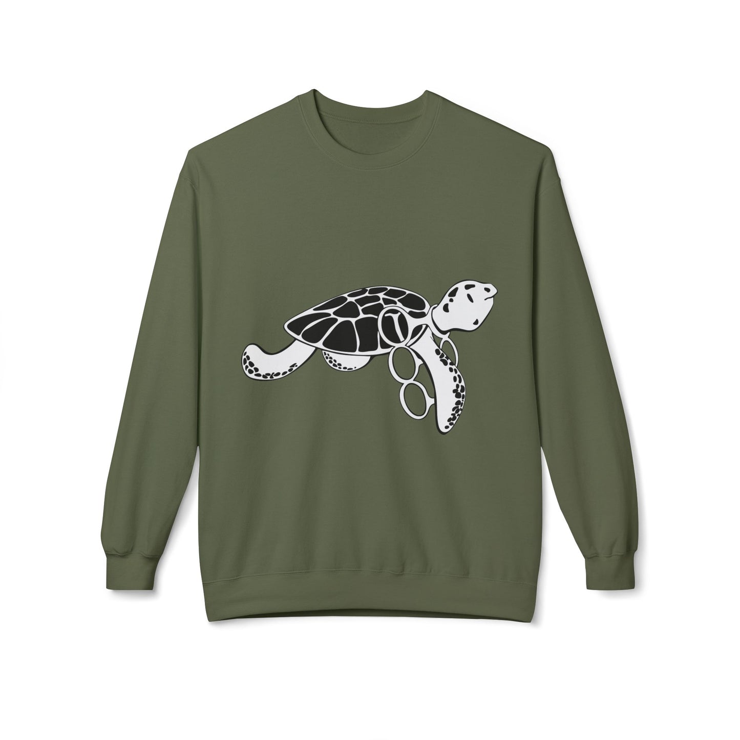 Fleece Turtle Crewneck Sweater