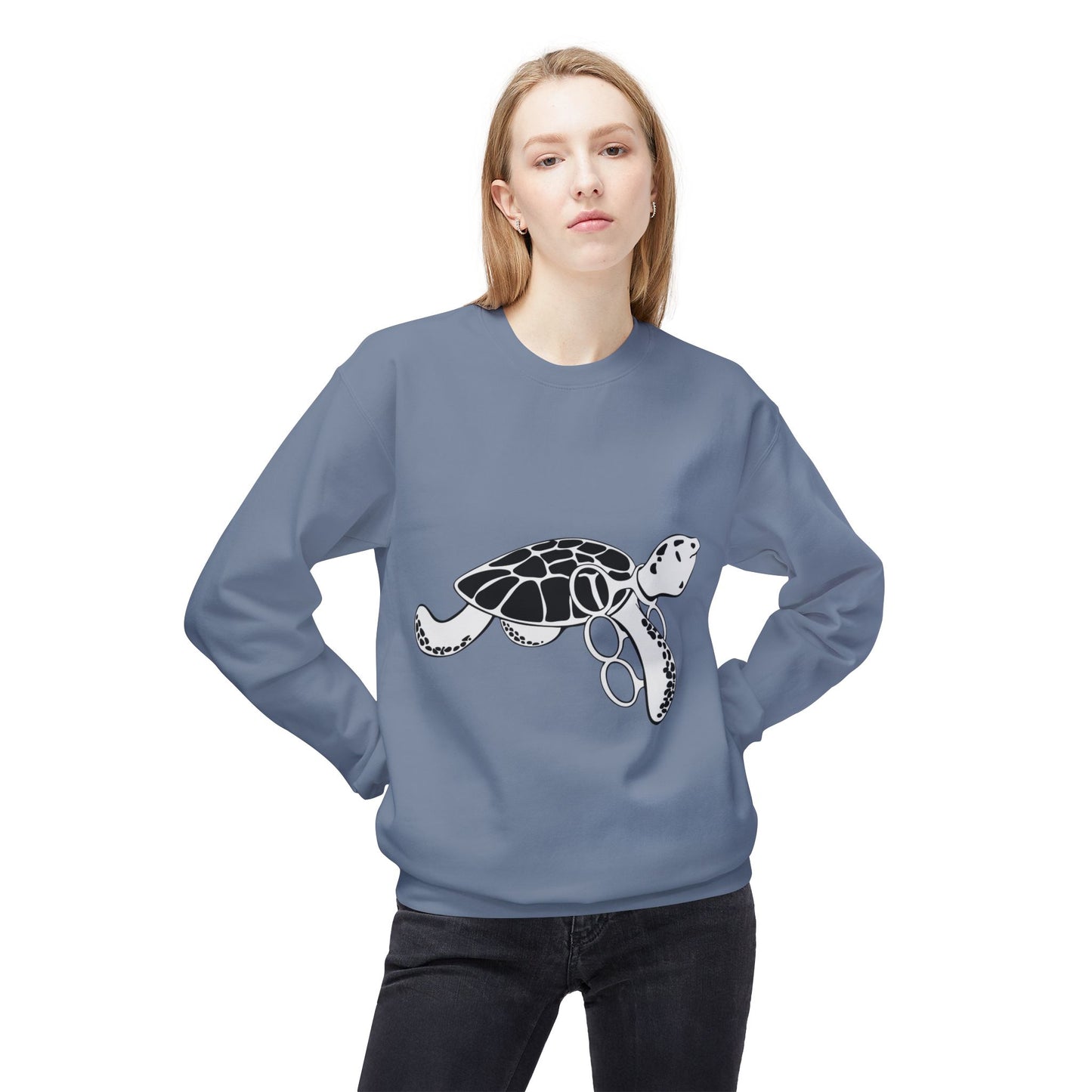 Fleece Turtle Crewneck Sweater