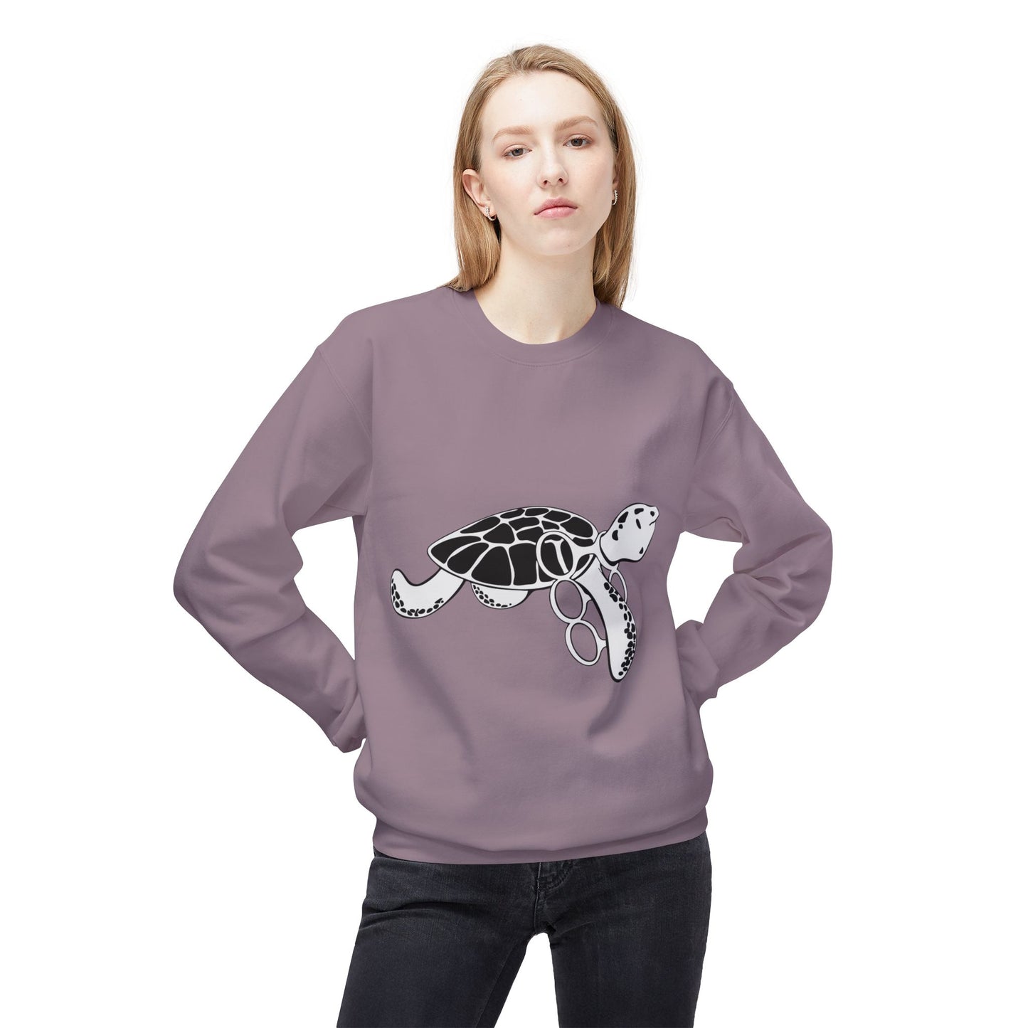 Fleece Turtle Crewneck Sweater