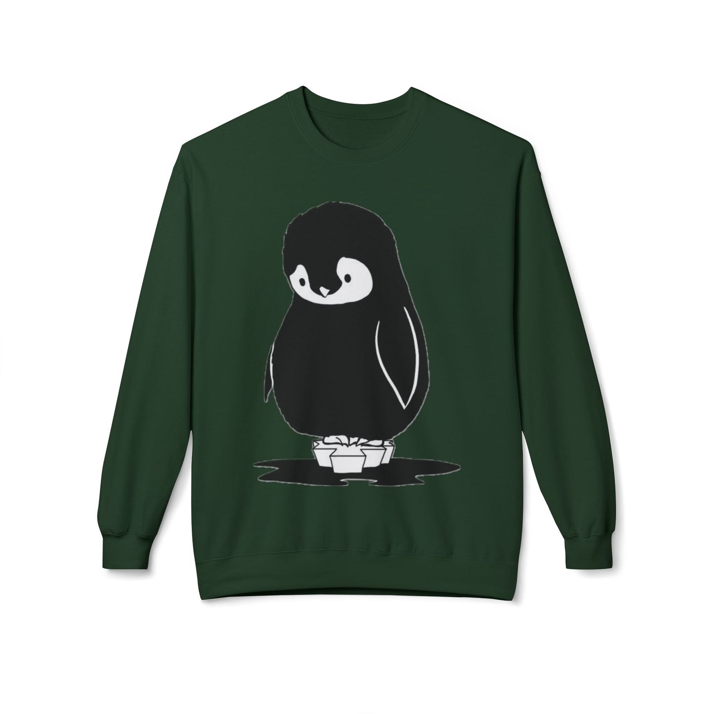 Fleece Penguin Crewneck Sweater