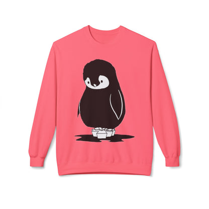 Fleece Penguin Crewneck Sweater