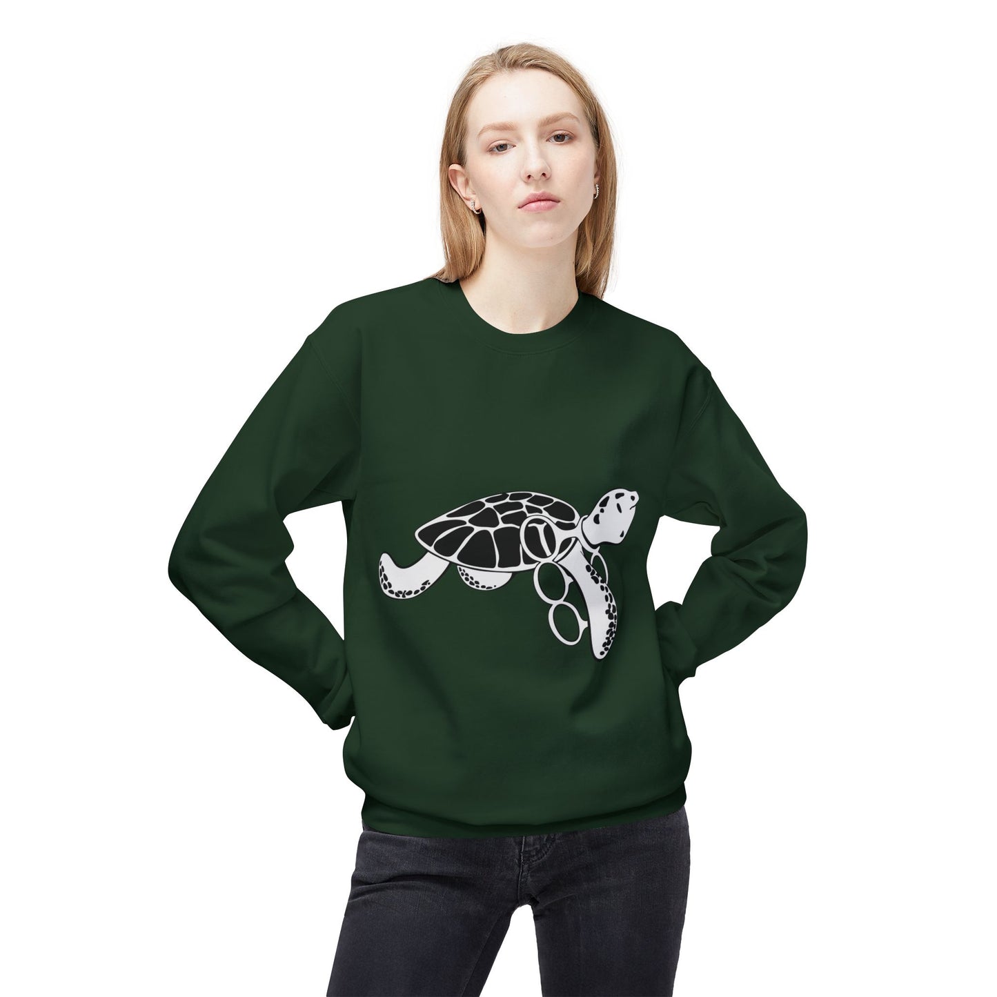 Fleece Turtle Crewneck Sweater