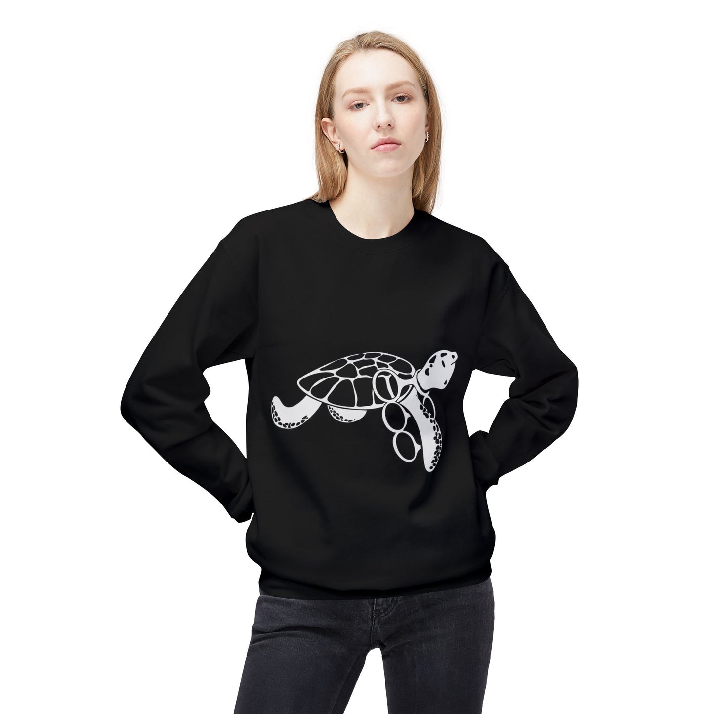 Fleece Turtle Crewneck Sweater